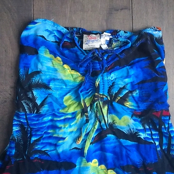 HAWAII HANGOVER SMOCK BACK  HALTER FLORAL DRESS GIRLS 12 - Picture 3 of 6